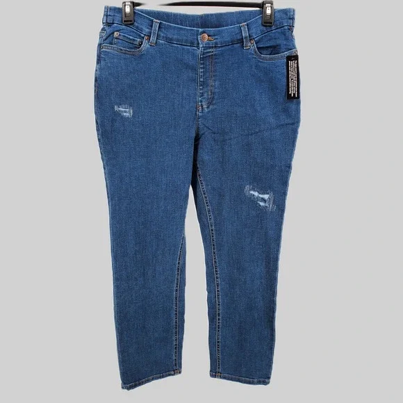 Denim & Co Canyon Retreat Pull On Slim Easy Stretch Denim Jean Womens 18WP - Picture 2 of 9